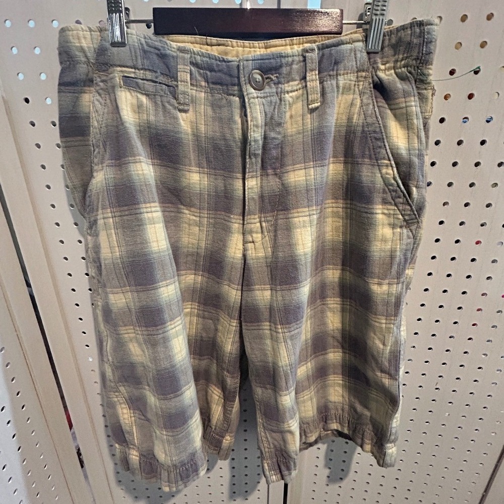 Plaid Shorts Menswear Style Blue Beige Casual Everyday